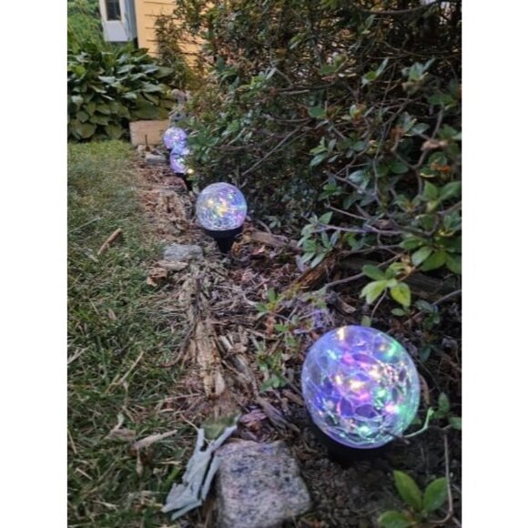 Solar Globe Lights Outdoor Waterproof-Solar Balls for Garden-Cracked Glass Ball - Picture 4 of 5
